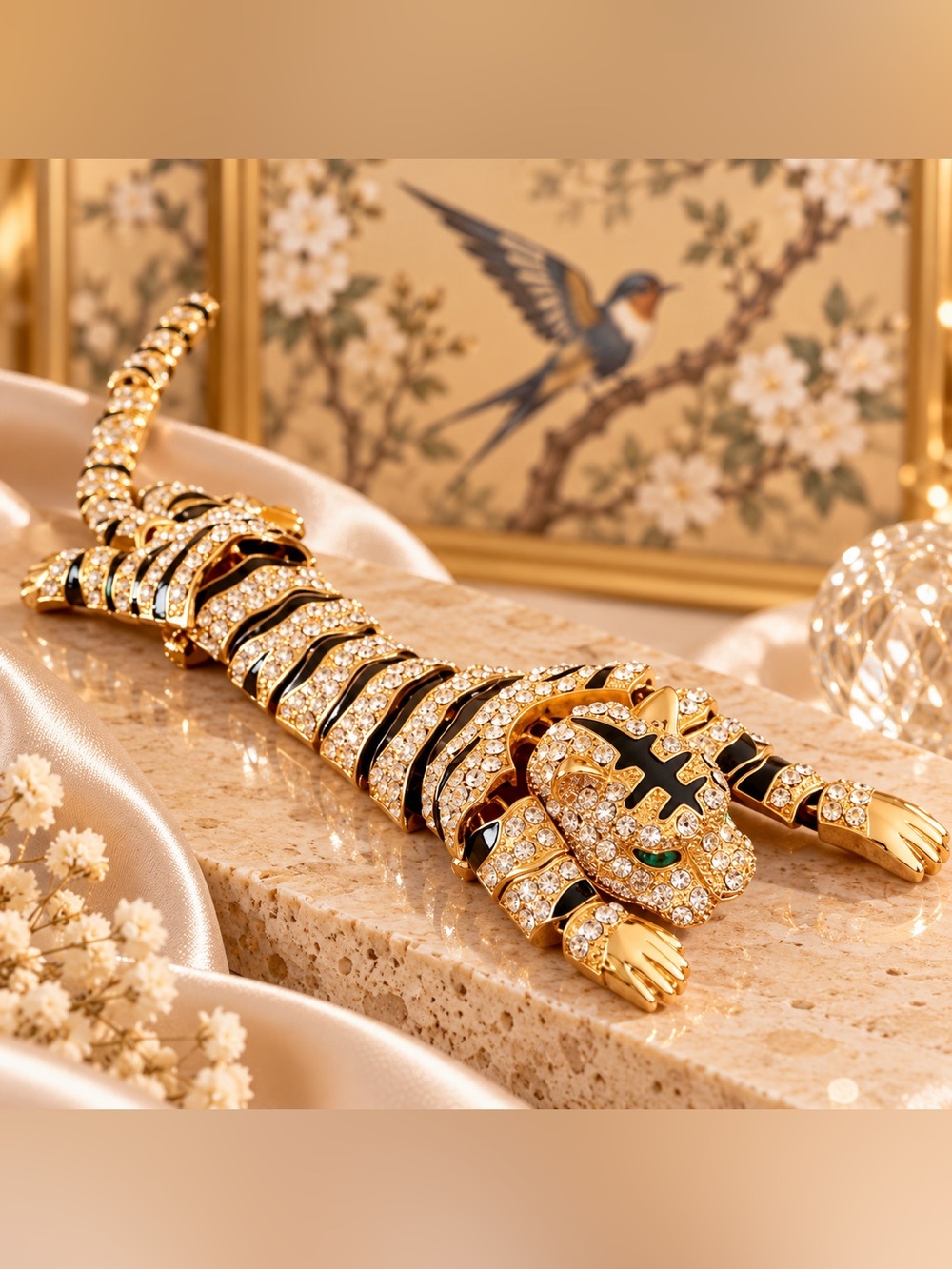 Rhinestone Tiger Statement Brooch Pin Animal Jewelry Fifi Closet